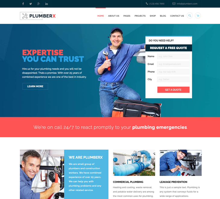 PlumberX WordPress Theme