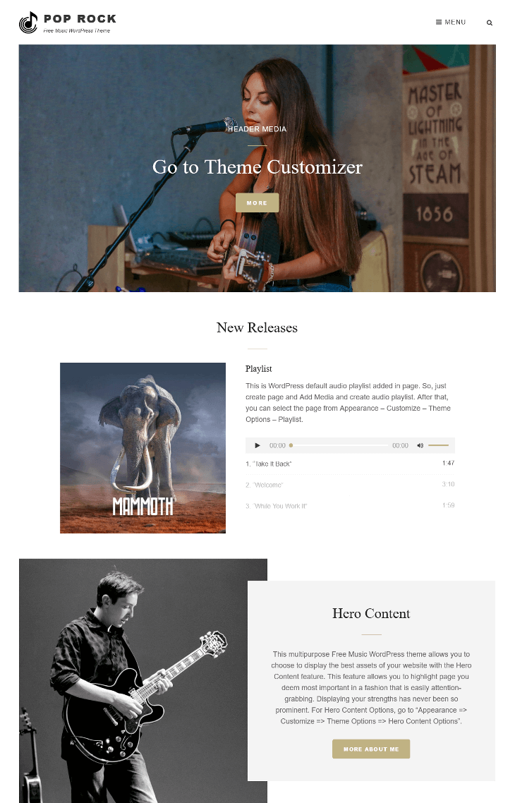 Pop Rock WordPress Theme