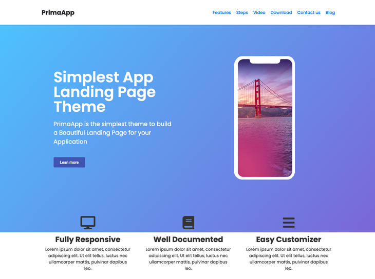 PrimaApp WordPress Theme