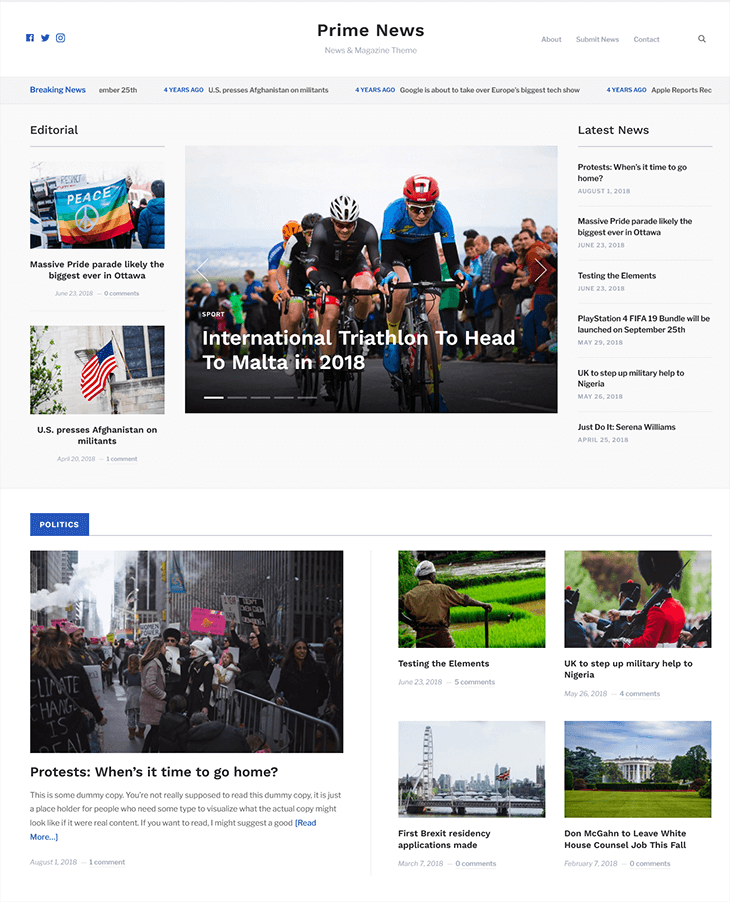 Prime News WordPress Theme