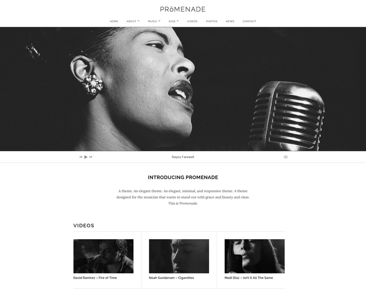 Promenade WordPress Music Theme