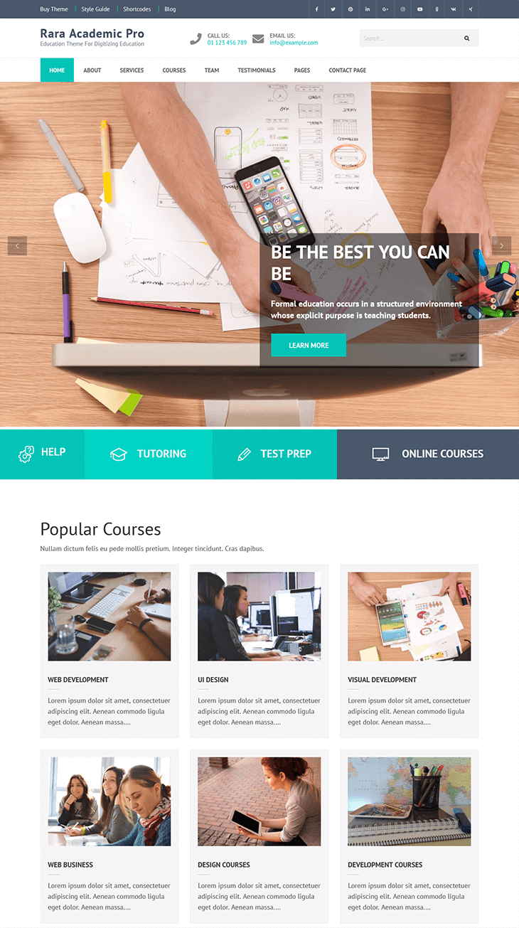 Rara Academic pro theme