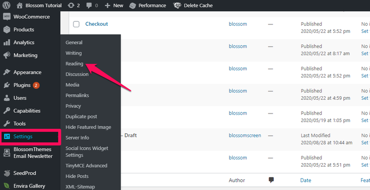 Reading option from the settings