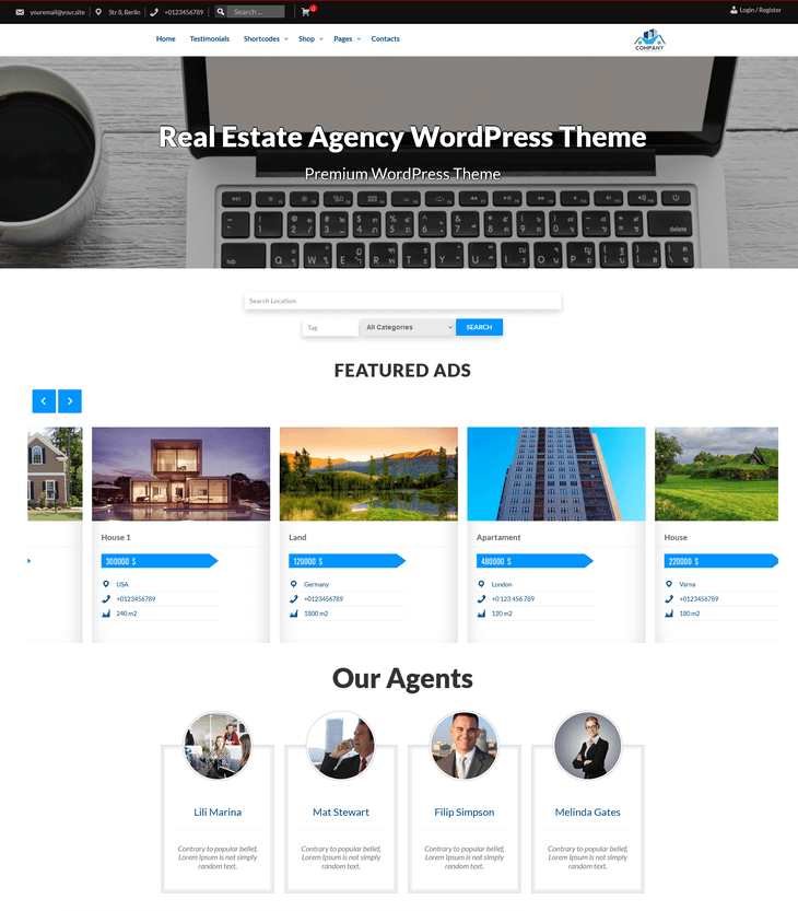 Real Estate Agency WordPress Theme