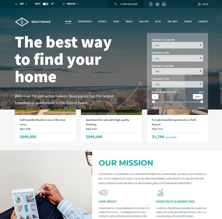 Realtyspace WordPress Theme