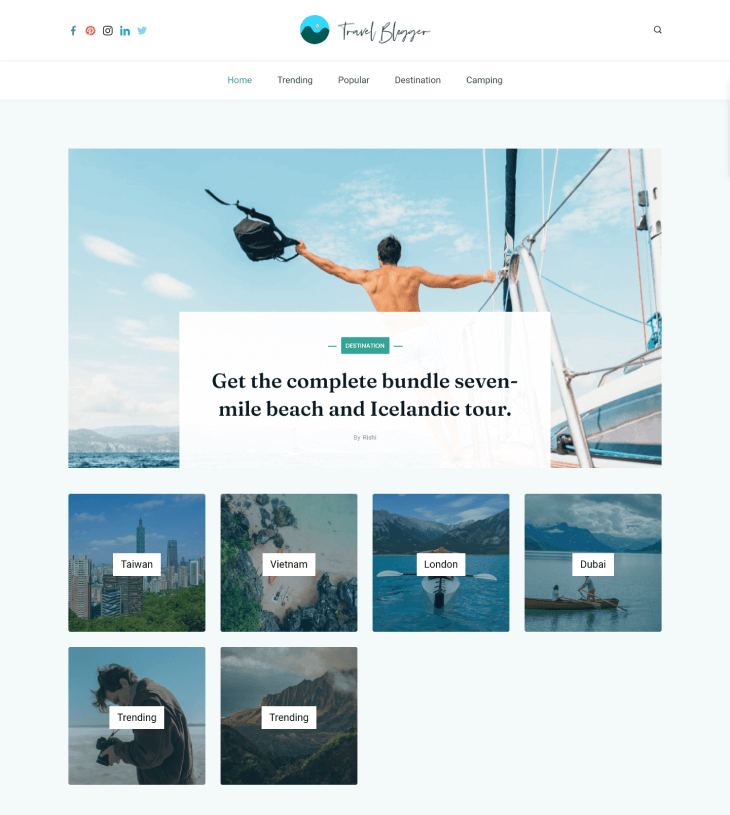 Rishi Theme - Travel-blogger