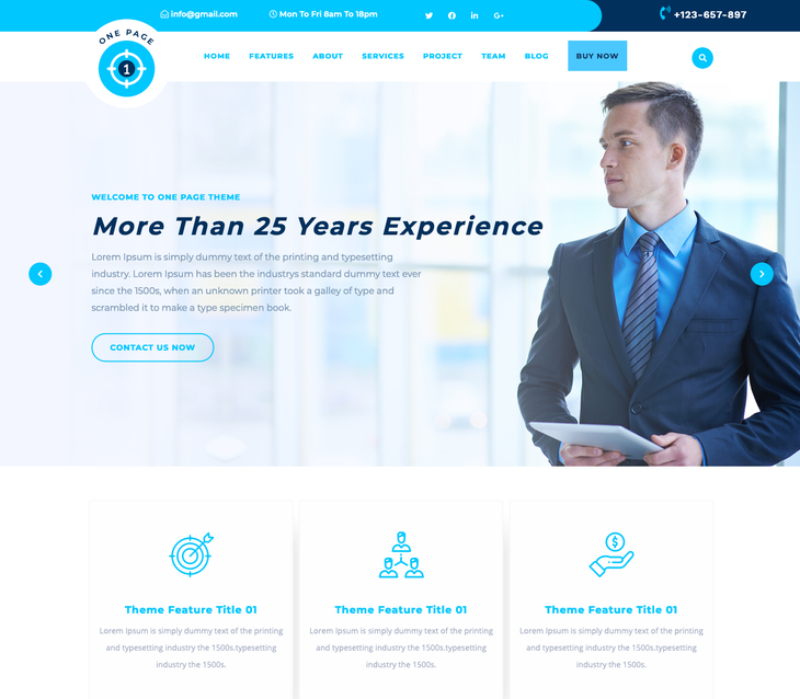 Safha One Page WordPress Theme