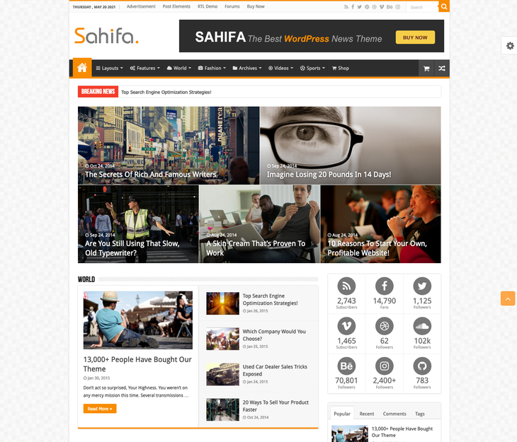 Sahifa WordPress Theme