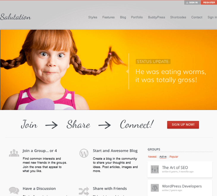 Salutation WordPress Theme