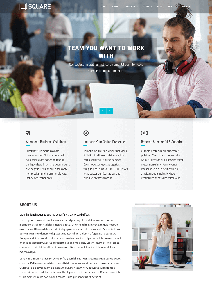 Square WordPress Theme