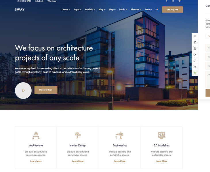 Sway Architecture and Interior Design WordPress Theme