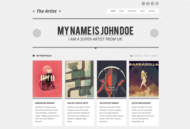 The Artist WordPress Theme