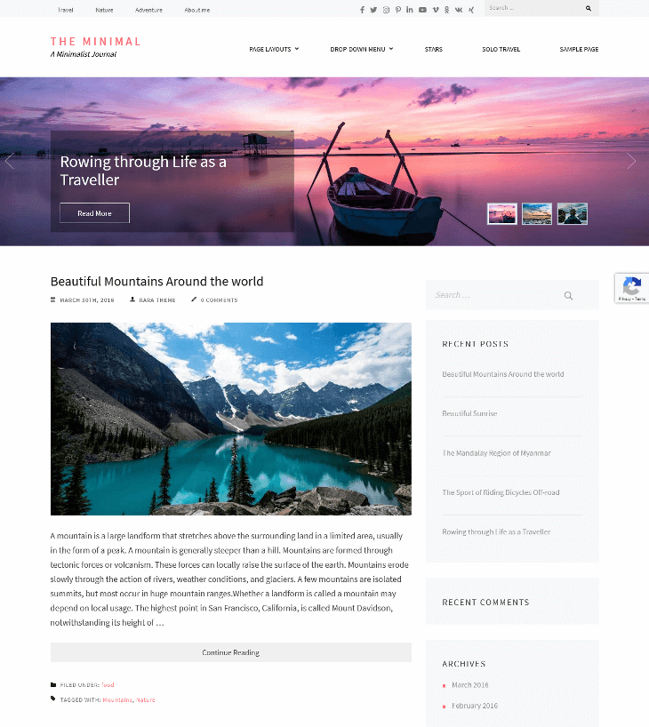 The Minimal WordPress Theme