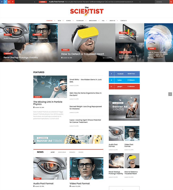 The Scientist WordPress Theme