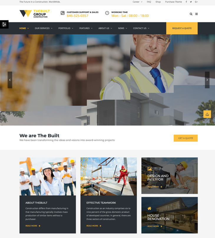 TheBuilt Construction WordPress theme