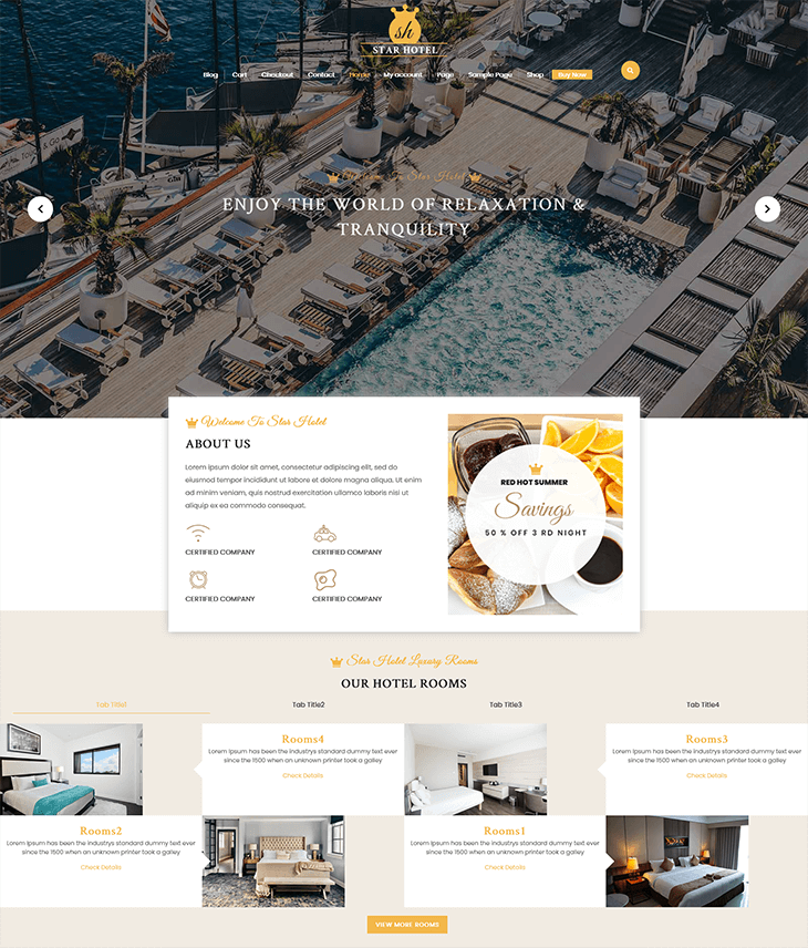 VW Hotel WordPress Theme