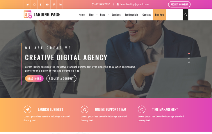 VW Landing Page WordPress Theme